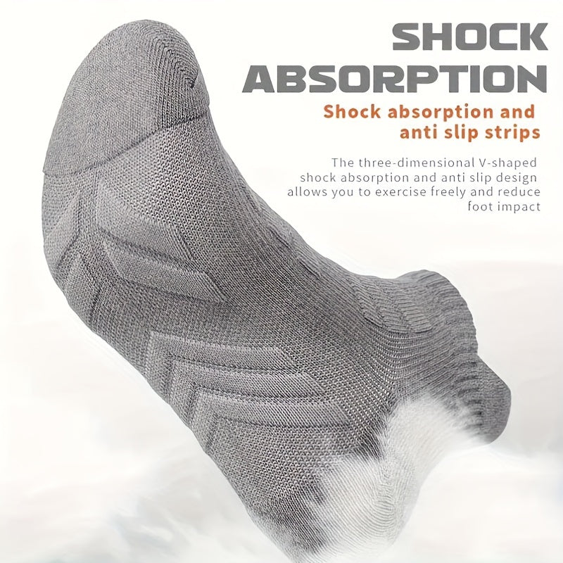 Мужские спортивные носки 5 пар дышащие противоскользящие толстые полотенцовые с амортизатором