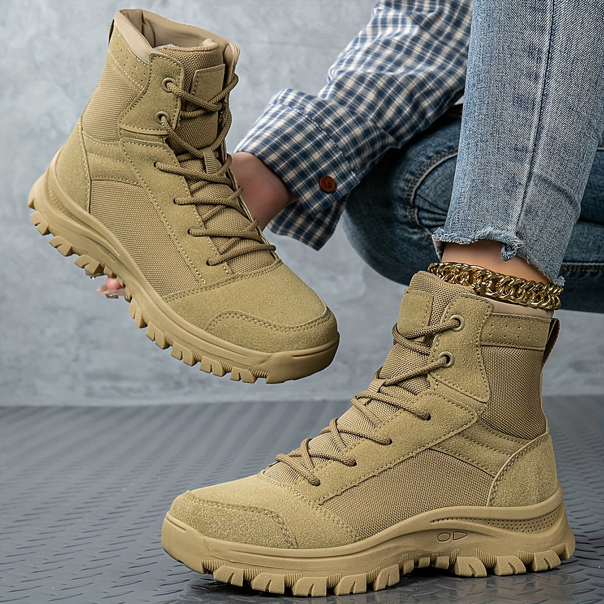 Women's Desert Hiking Boots Lightweight Non-Slip Synthetic Upper