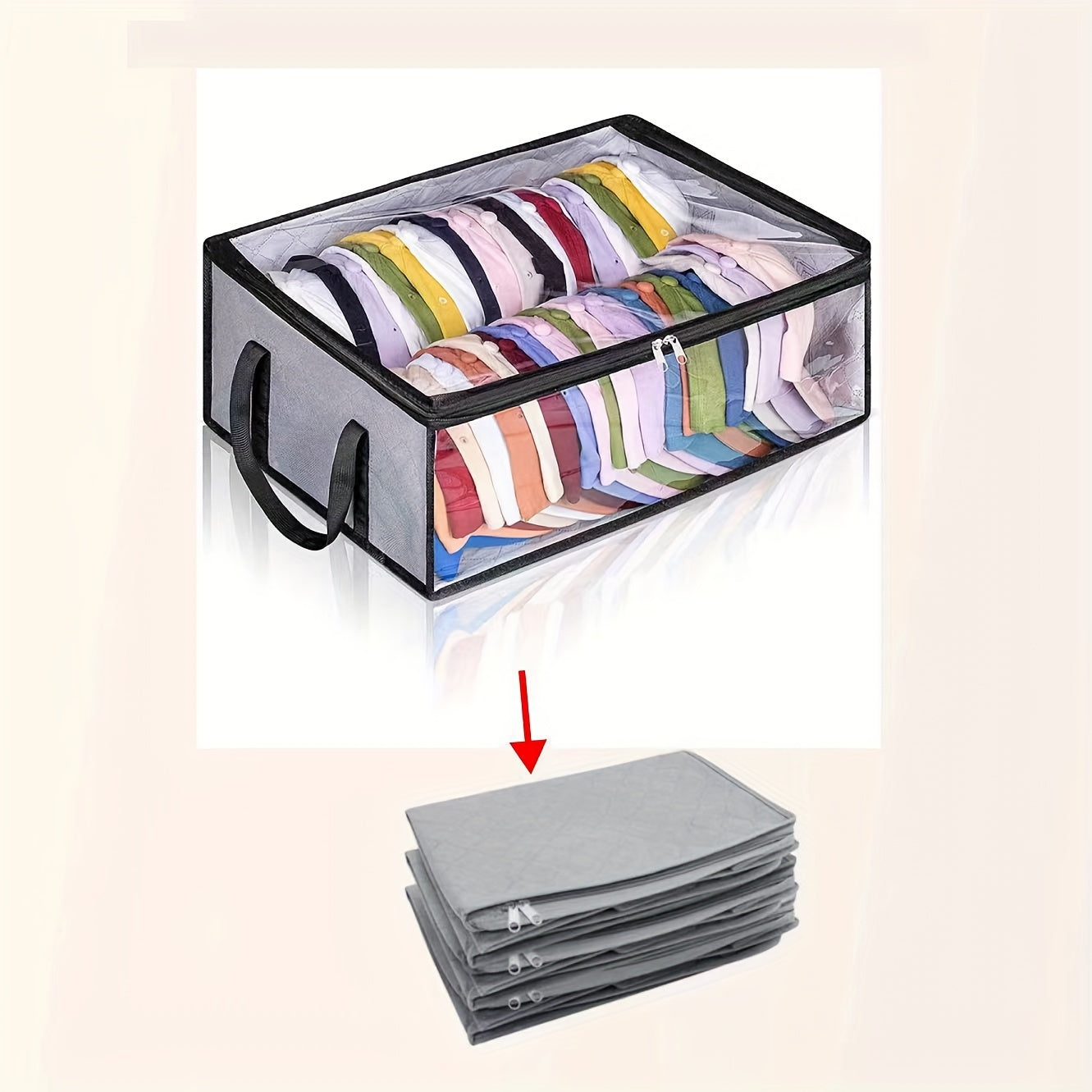 2 Pieces Hat Storage Dust Bags Foldable Organizer with Transparent Lid and Windows