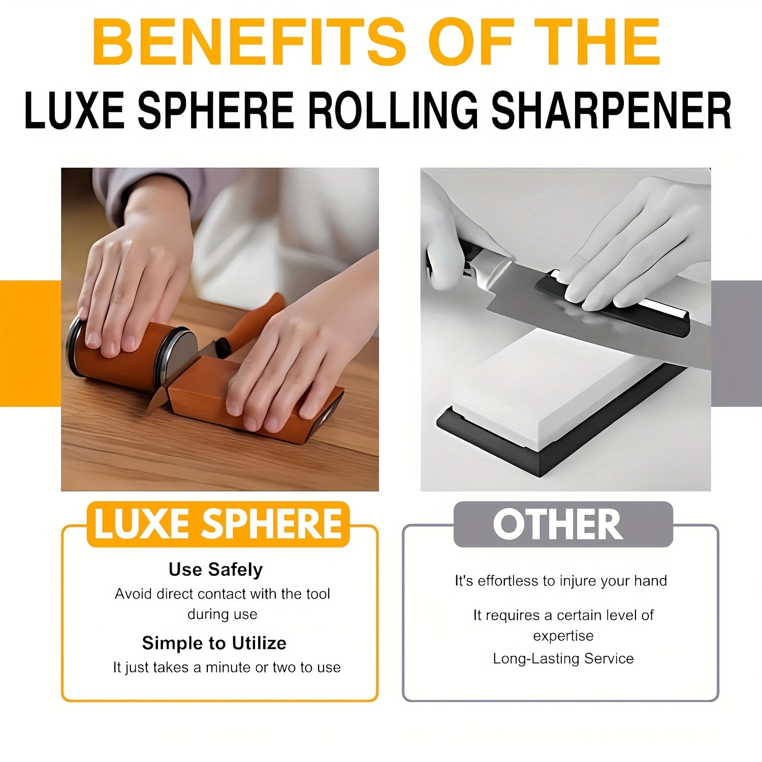 Juego de afilador de cuchillos con tecnología de diamante en ángulo de 15° y 20° para todos los cuchillos de cocina