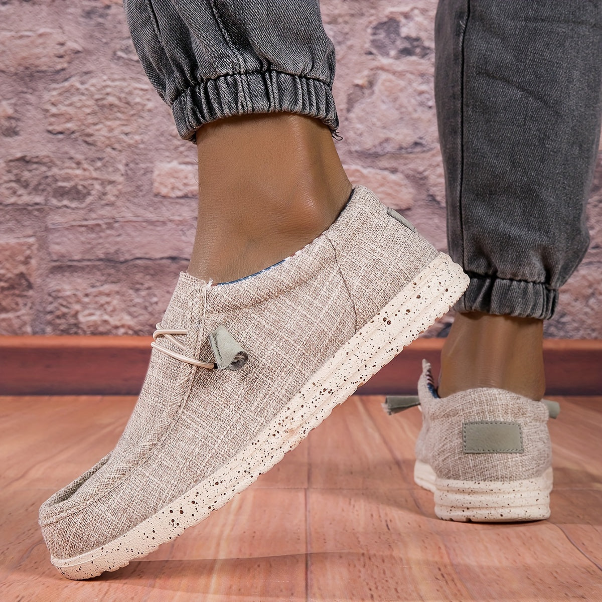 Men's Casual Loafers Breathable Fabric Upper Non-Slip EVA Sole American Flag Accent