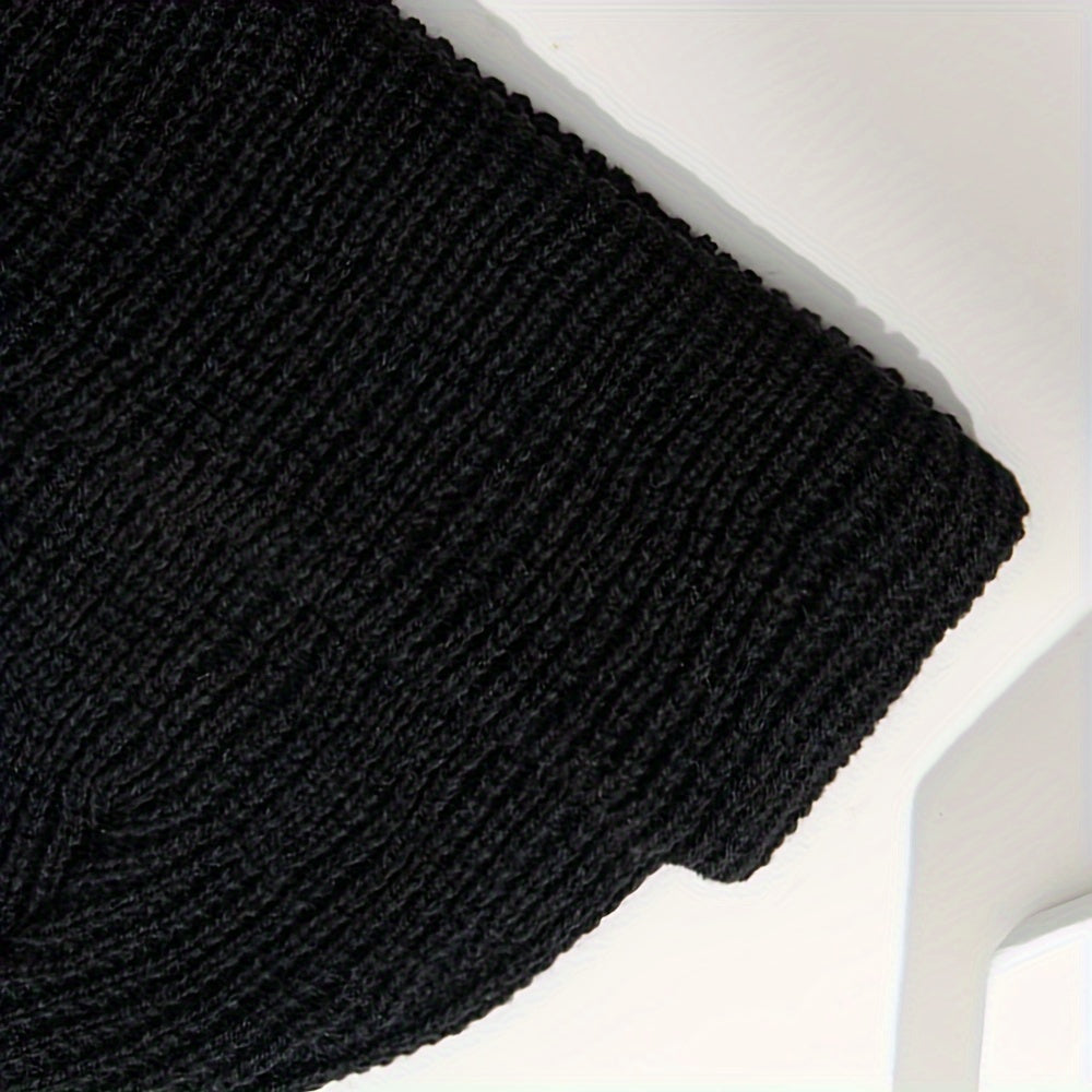 Teen Knit Beanie with Trendy Label Design, Lightweight, Machine Washable