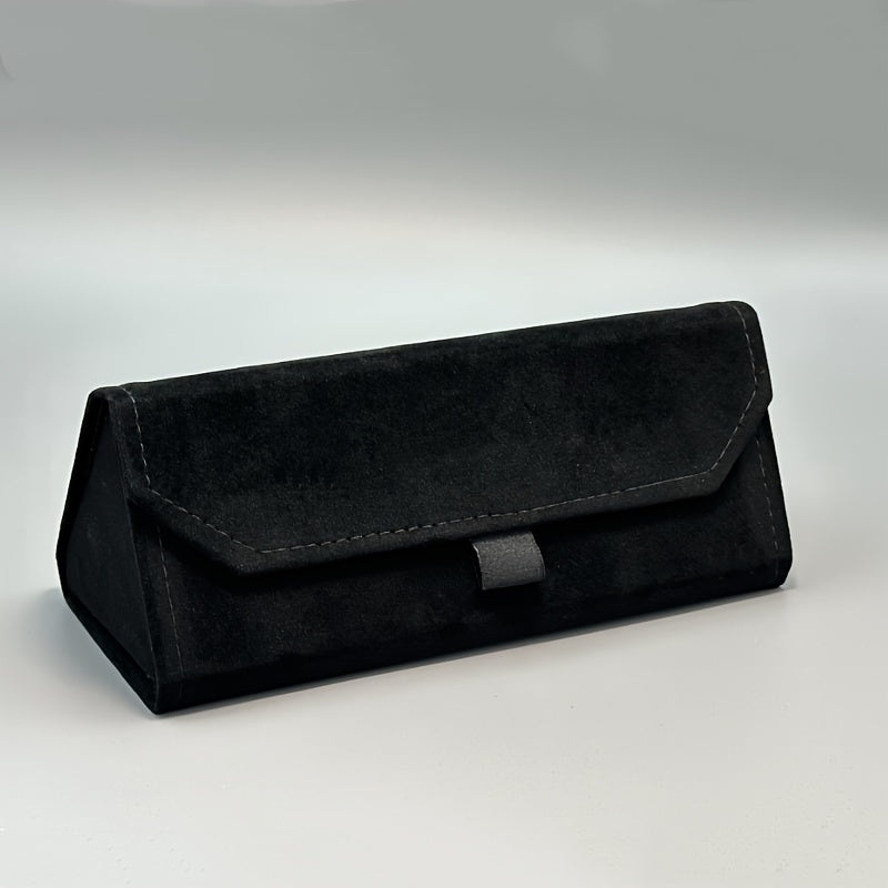 Triangular Artificial Leather Eyewear Case with Pull Tab, Crush-Proof and Protective