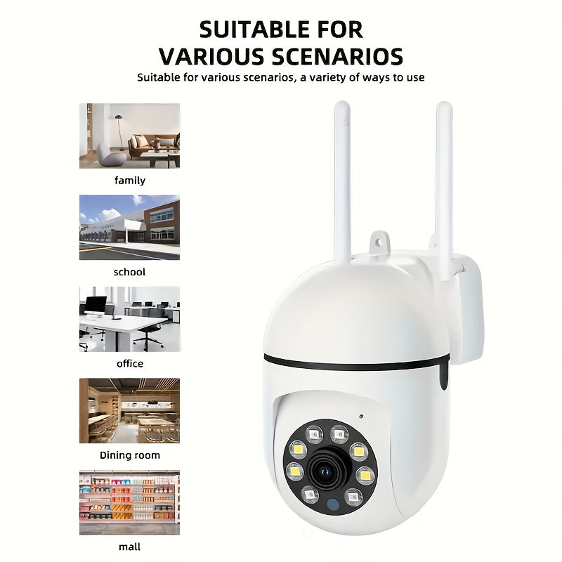 1080p simsiz aqlli PTZ xavfsizlik kamerası, kechqurun ko‘rish, insonlarni kuzatish va ovoz bilan boshqarish