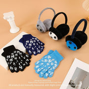 Winter Sports Acrylic Earmuffs and Gloves Set Unisex Cold Weather Accessories