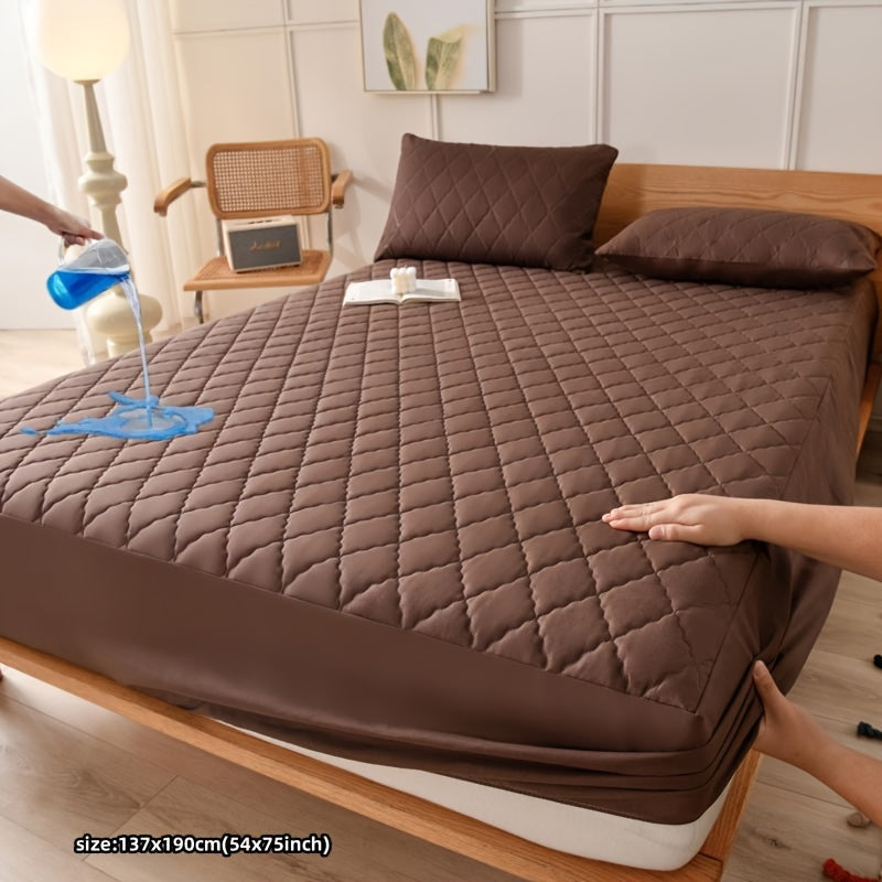 Waterproof Quilted Mattress Protector Cover Water-Resistant Machine Washable 80-85gsm Polyester Polyurethane