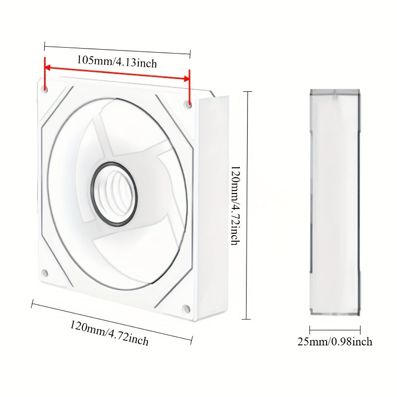 12cm RGB LED Computer Cooling Fan with Vibrant Rainbow Lighting and Efficient Airflow