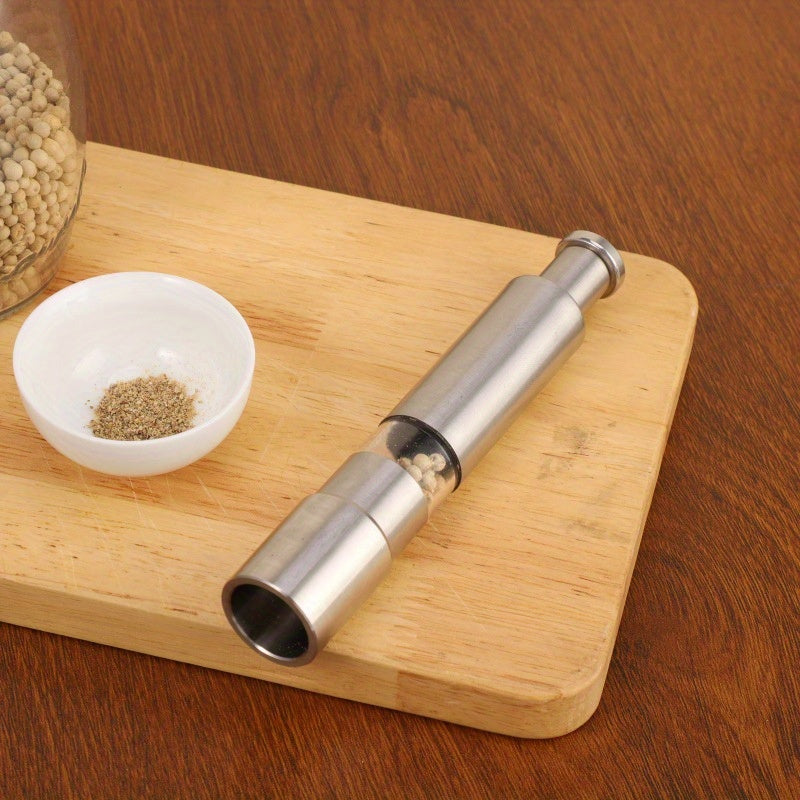 Stainless Steel Salt and Pepper Grinder with Thumb Pump Design for Kitchen Use