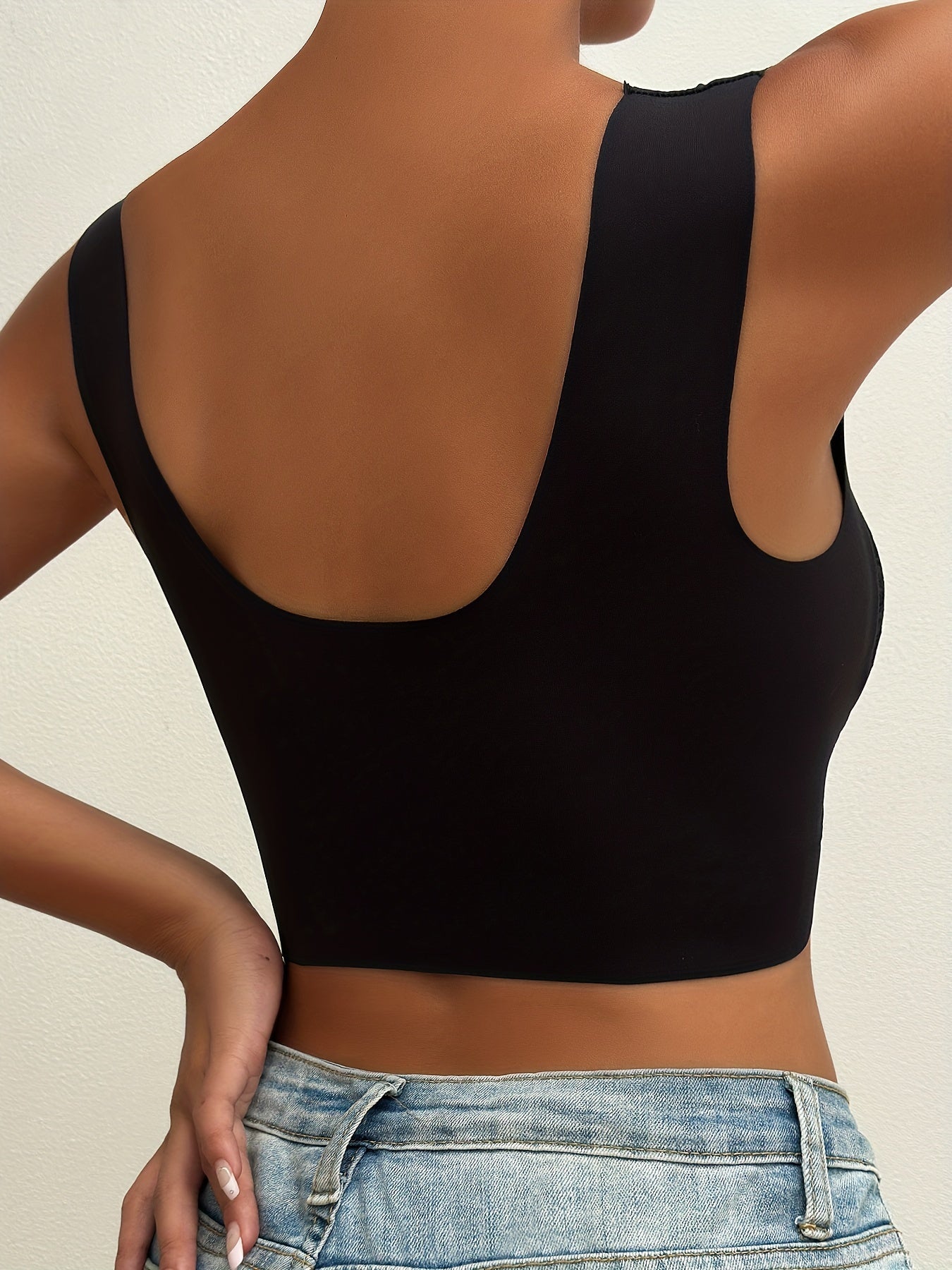 Women's Wireless Push-Up Bras with Contrast Lace Breathable Comfortable Underwear