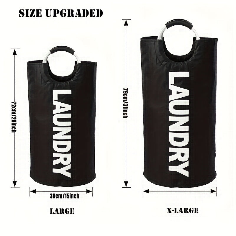 Cesto de ropa de poliéster con asa, impermeable y plegable para dormitorio, baño y armario