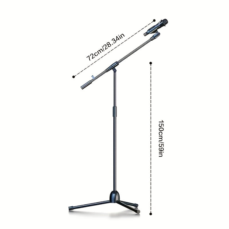 Premium Microphone Stand with Detachable Tripod Boom and Metal Base for Singing Speeches Performances