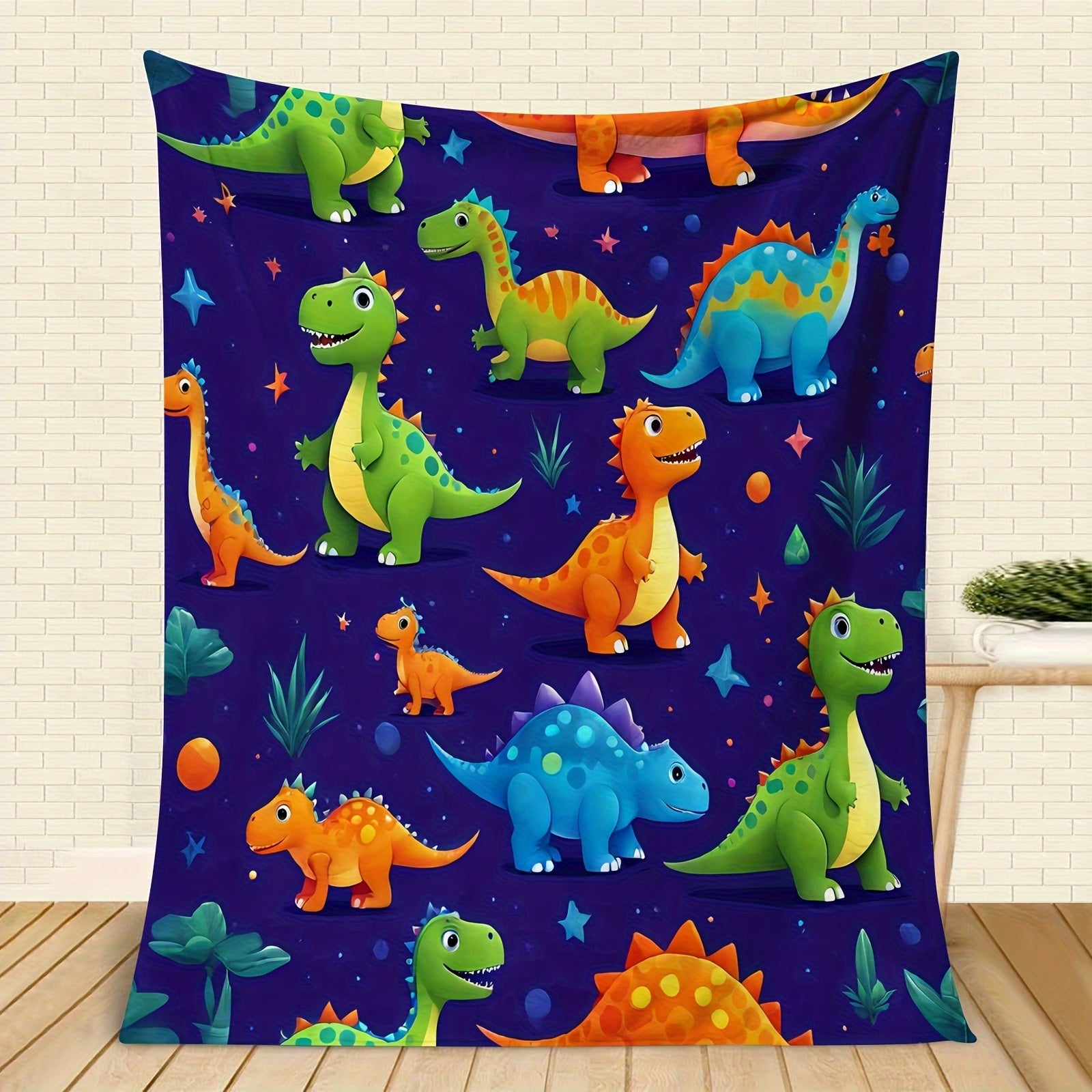 Dinosaur Fleece Blanket Cozy All-Season Warmth for Kids and Adults