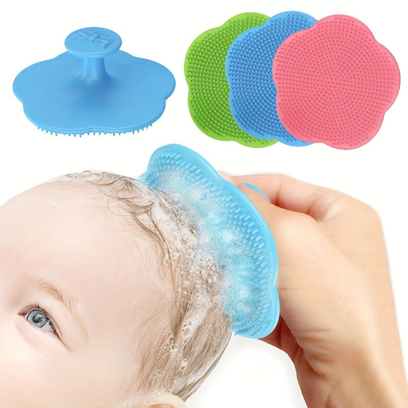 Baby Hairbrush Set for Newborns Silicone Gentle Hair Comb Bathing Grooming Multicolor