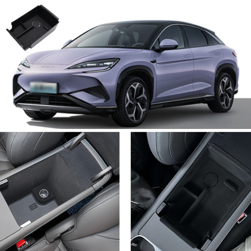 Center Console Armrest Box Leather Purple Interior Storage for Cars