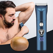 GERTZY Professional Groin & Body Trimmer, USB Rechargeable Electric Shaver with Ceramic Blades, 100 Power Levels, Digital Display, Bikini Grooming Clipper, Shaving Accessories