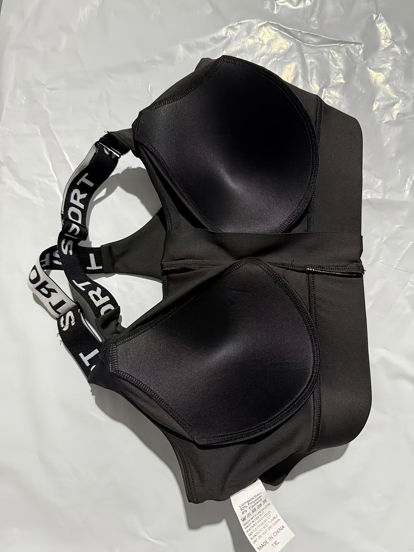 Plus Size Sports Bra with Front Zipper Yoga Workout Top Adjustable Straps