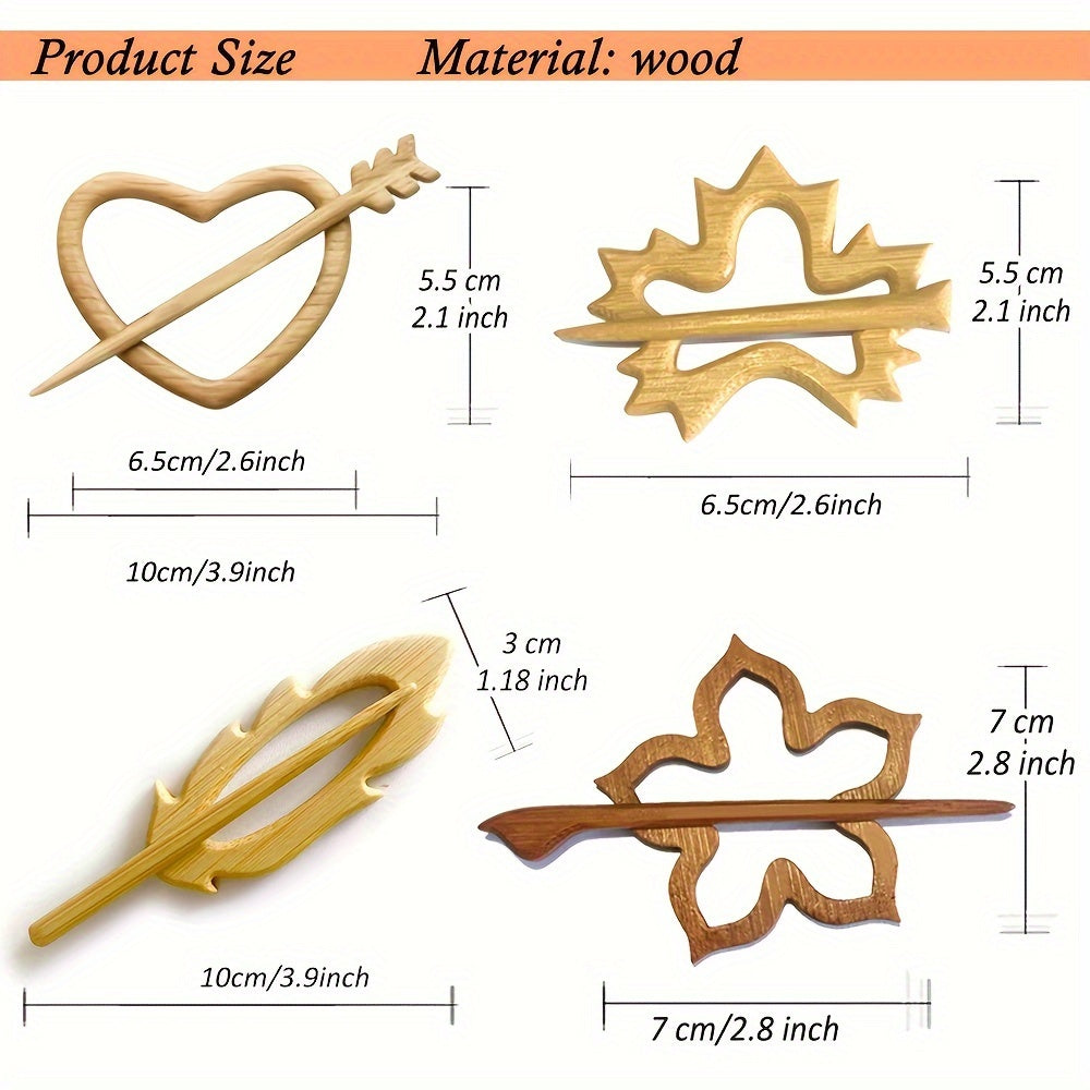 Ayollar va bolalar uchun 3 ta qoʻlda tayyorlangan yogʻoch hayvonlar broshuralari toʻplami