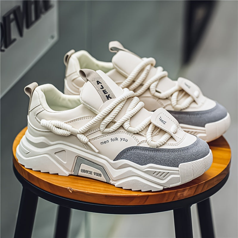 Unisex All-Season Casual Sports Sneakers with Rubber Sole and Lace Closure
