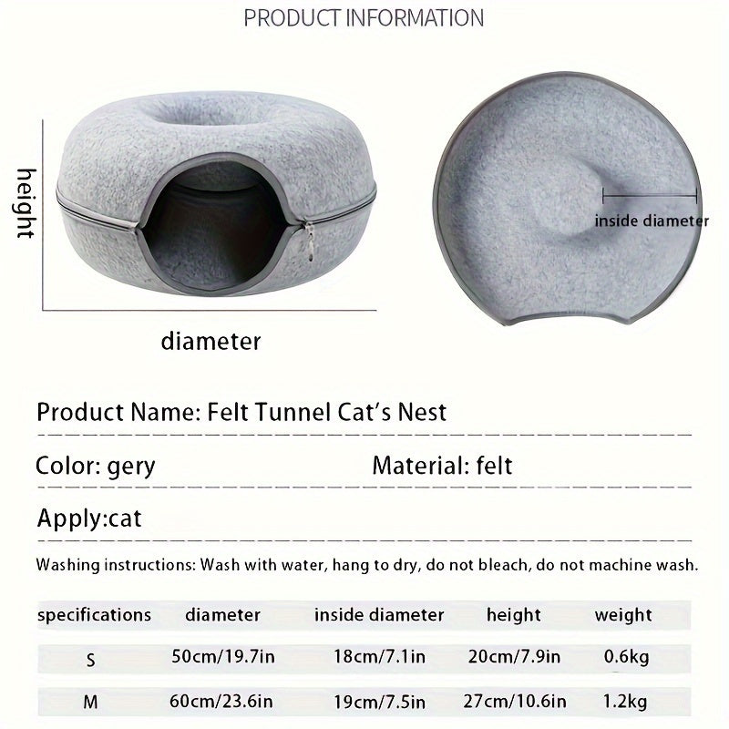 Lightweight Scratch-Resistant Cat Tunnel Bed for All Seasons