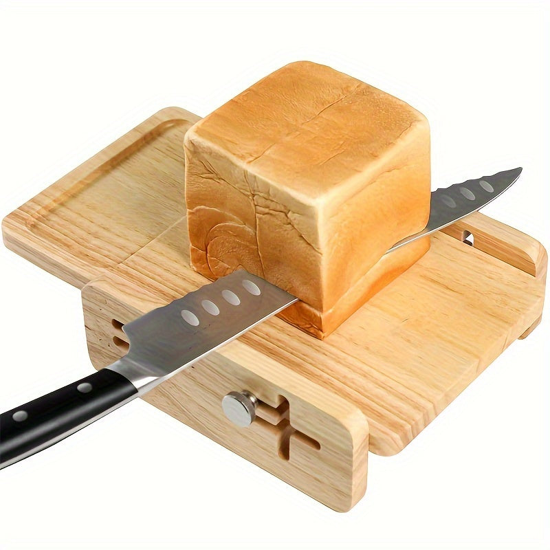 Wooden Bread Slicer with Storage Tray Kitchen Baking Tool