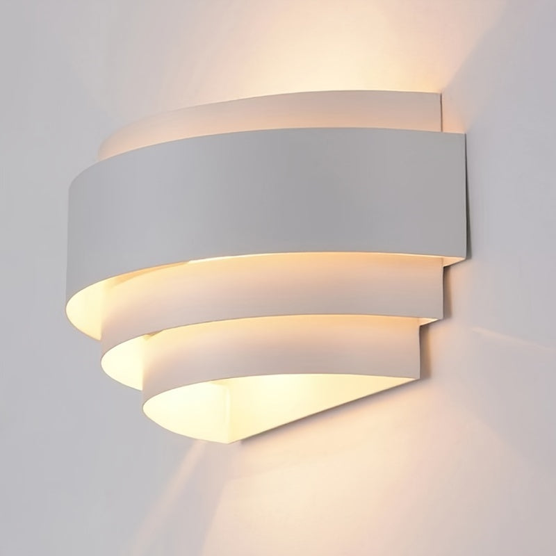 Modern White Metal Wall Sconce for Indoor Hallways Bedrooms and Stairways