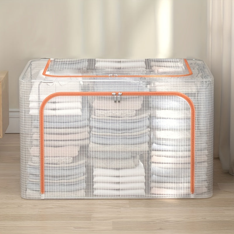 Large Capacity Steel Frame Clothes Storage Box Folding Waterproof Wardrobe Organizer