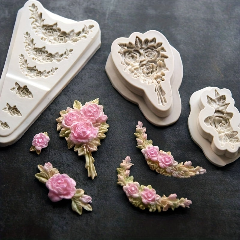 3D Silicone Flower Garland Mold for Cake Decorating Mini Candy Fondant Baking Tools