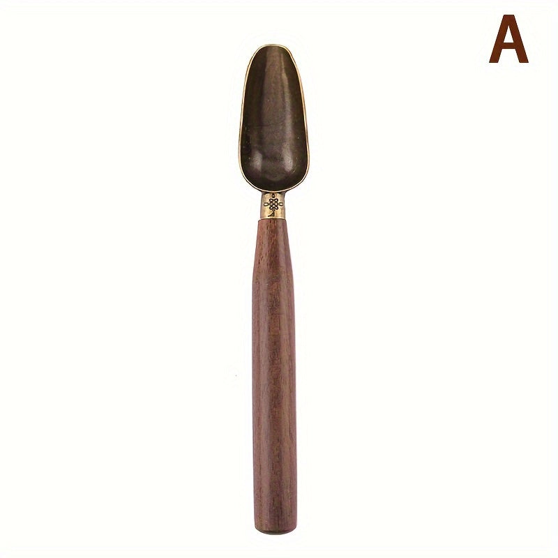 Винтажная чайная ложка из черного дерева для листового чая, чайная лопатка ручной работы, традиционная китайская чайная церемония