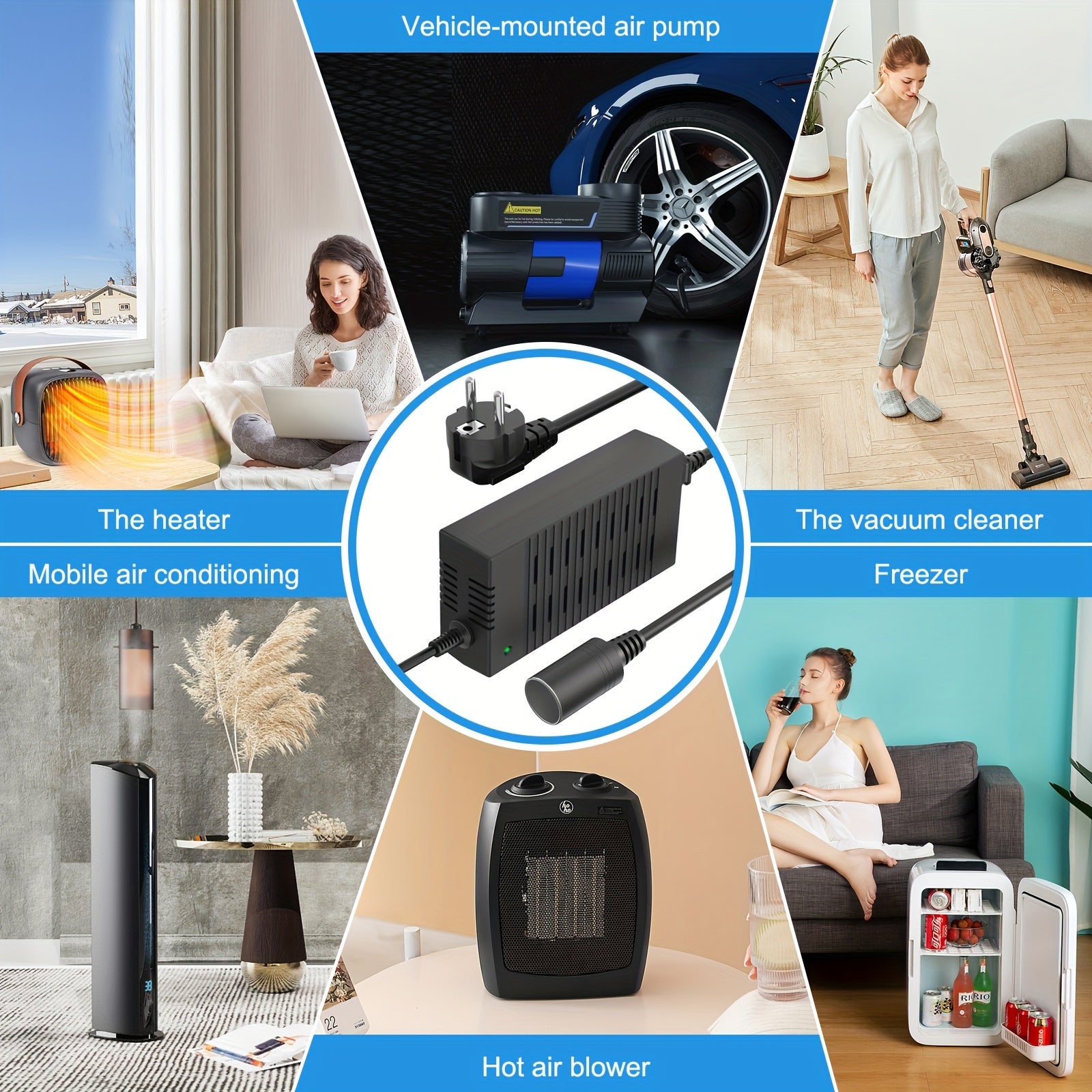 AC to DC Car Charger Adapter 12V Cigarette Lighter Socket Converter 100-240V