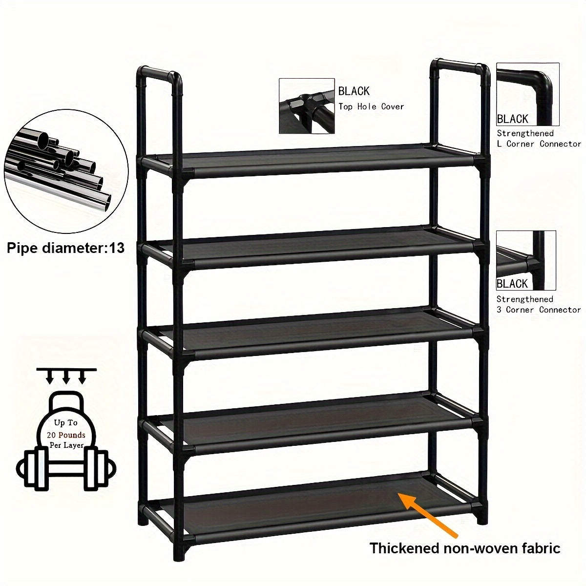 Multi-Tier Shoe Storage Organizer with Underbed Storage for Closet Garage Hallway
