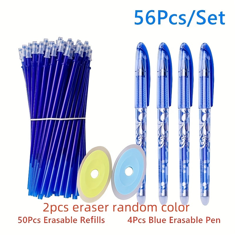 Erasable Gel Pens Set 0.5mm Medium Tip with Refills and Erasers for Office School