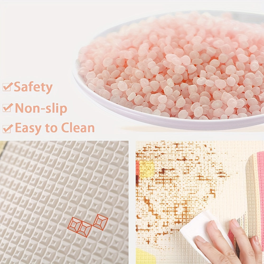 Kids' Play Mat White Foldable XPE Foam Floor Mat for Safe Learning and Play