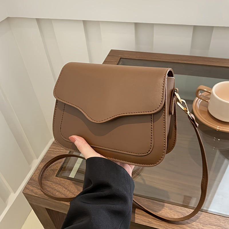 Women's Small Square Saddle Bag Crossbody Shoulder Bag PU Fashion Lightweight