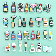 Unisex PVC Shoe Charms Party Decorations Champagne Pattern 30pcs