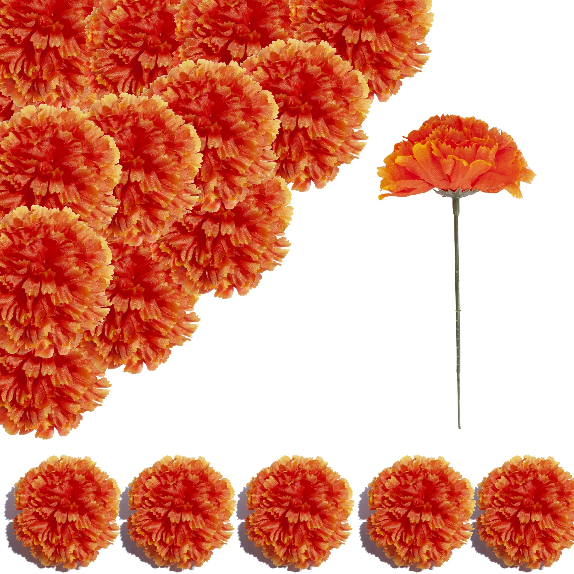 50 Pieces Silk Carnation Flowers for Wedding Decorations DIY Craft