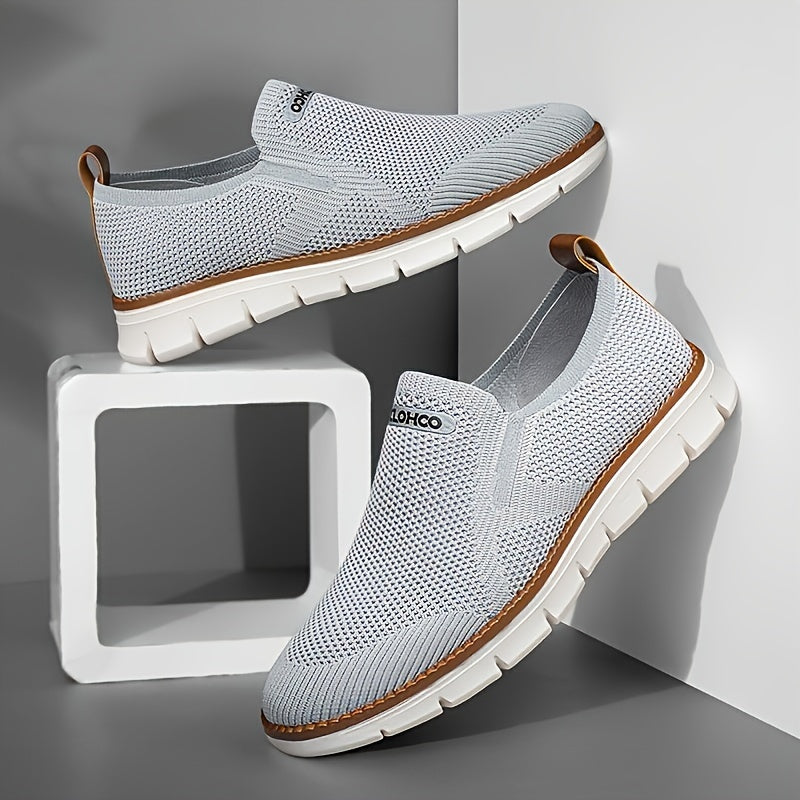 Men's Slip-On Loafer Shoes Durable Casual All-Season Fabric Round Toe