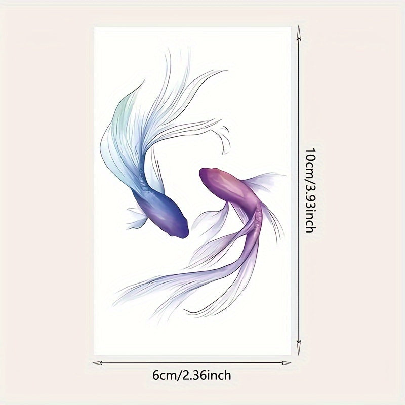 Unisex Fish Scale Temporary Tattoo Sticker Waterproof Non-Glitter Durable