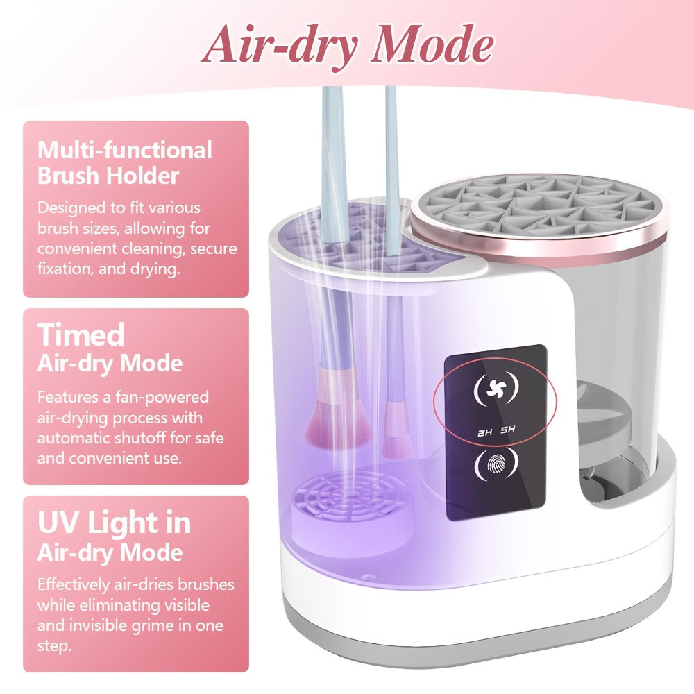 Electric Makeup Brush Cleaner Kit with UV Light Timer and Air-Dry Function