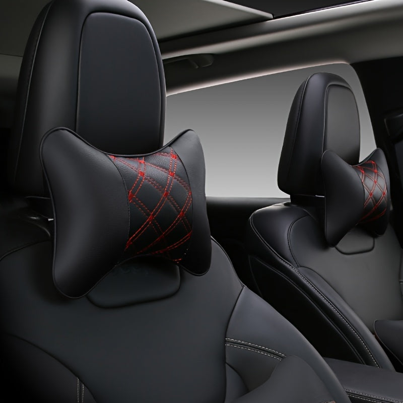 Unisex Synthetic Leather Car Headrest Cushion for Fatigue Relief