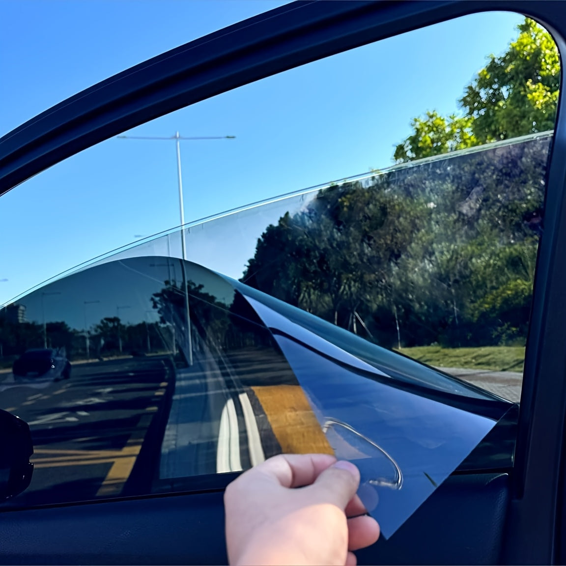 One Way Mirror Film Static Privacy Window Tint Silver 27.5x255.91 Inch