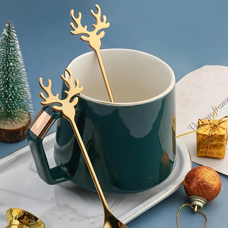 Stainless Steel Deer Head Coffee Spoon for Dessert and Coffee
