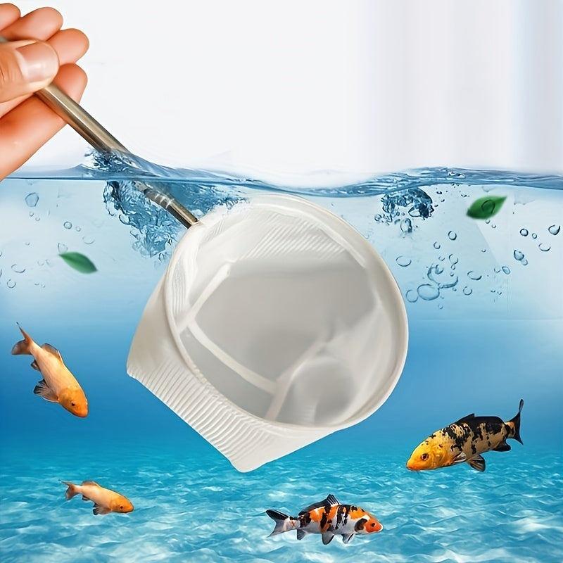 Stainless Steel Aquarium Fish Net with Extendable Handle for Catching and Handling