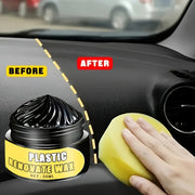 Kit de restauración para el interior del coche, tablero negro y cera brillante para vinilo y neumáticos