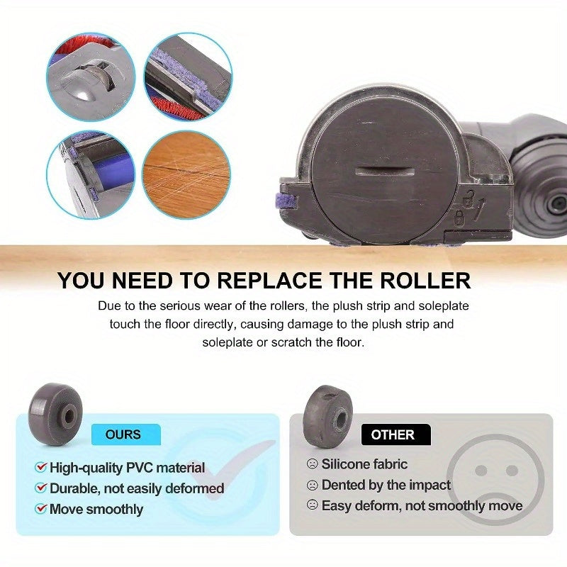 Replacement Soleplate Wheel Set for Vacuum Cleaners V6 V7 V8 V10 V11 V15 DC58 DC59 DC62