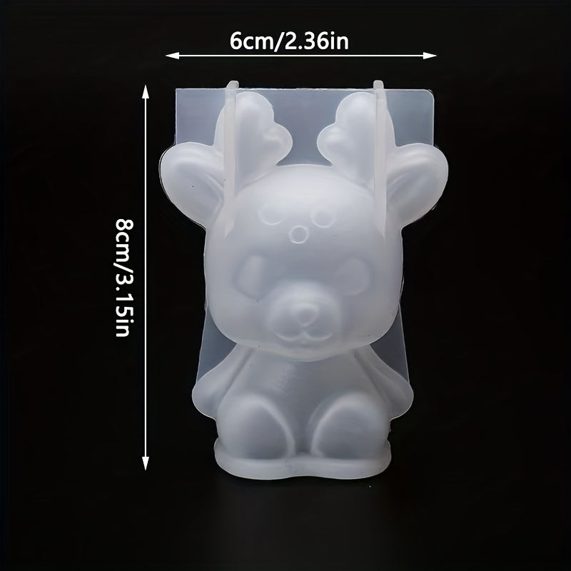 Silicone Christmas Deer Mold for Cake Decorating, Chocolate, Gummy, Soap, Ice Cubes