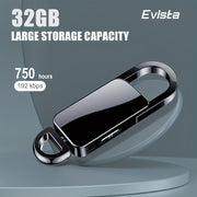 32GB Voice Recorder Keychain for Lectures Meetings Interviews Rechargeable Lithium Battery