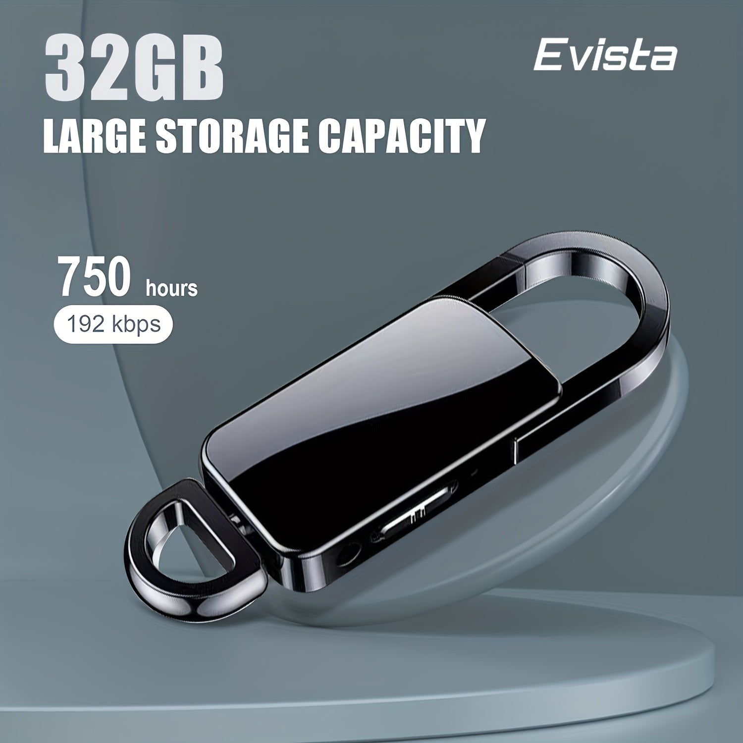 32GB Voice Recorder Keychain for Lectures Meetings Interviews Rechargeable Lithium Battery