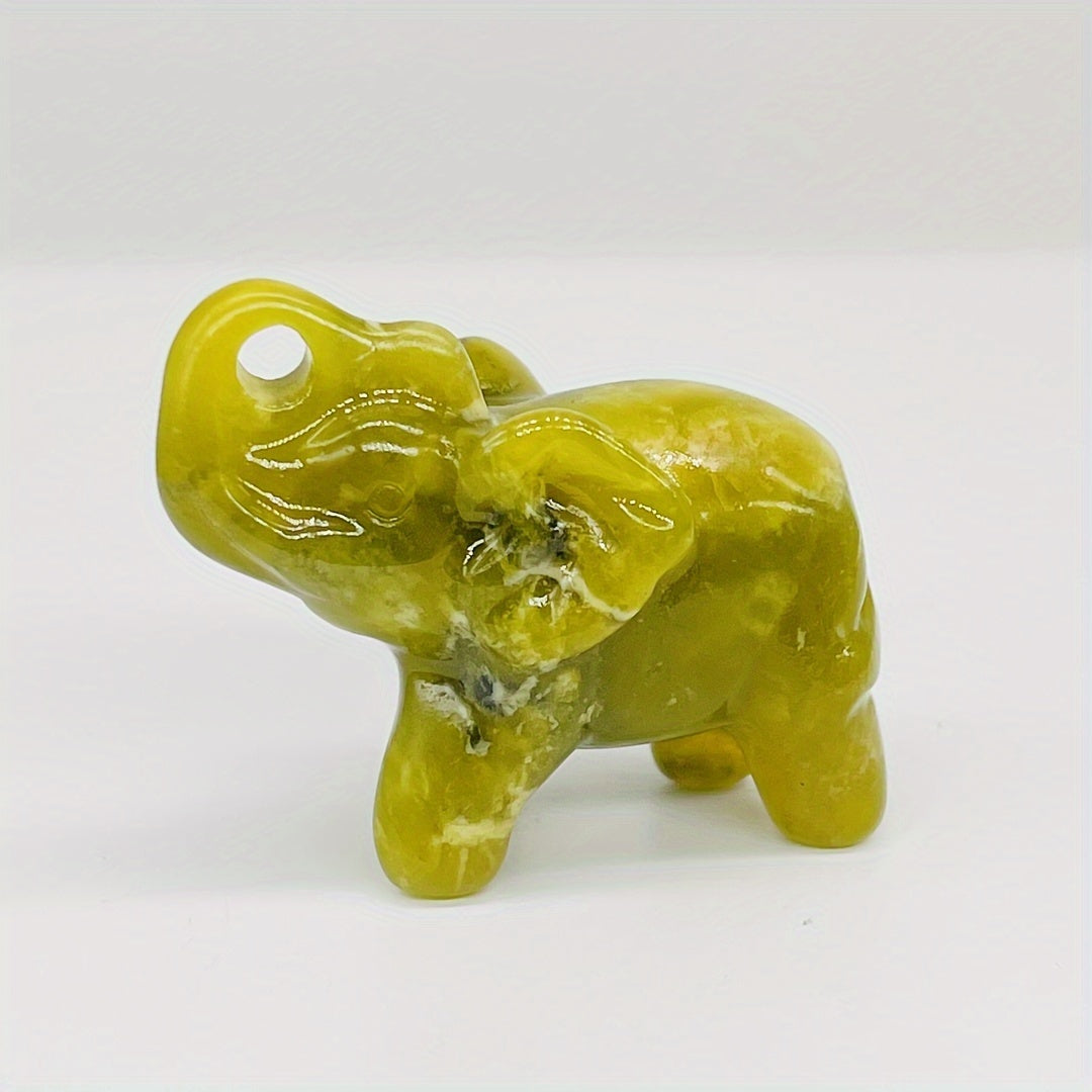 Crystal Carving Elephant Ornament 40mm Natural Crystal Stone Home Decor Gift