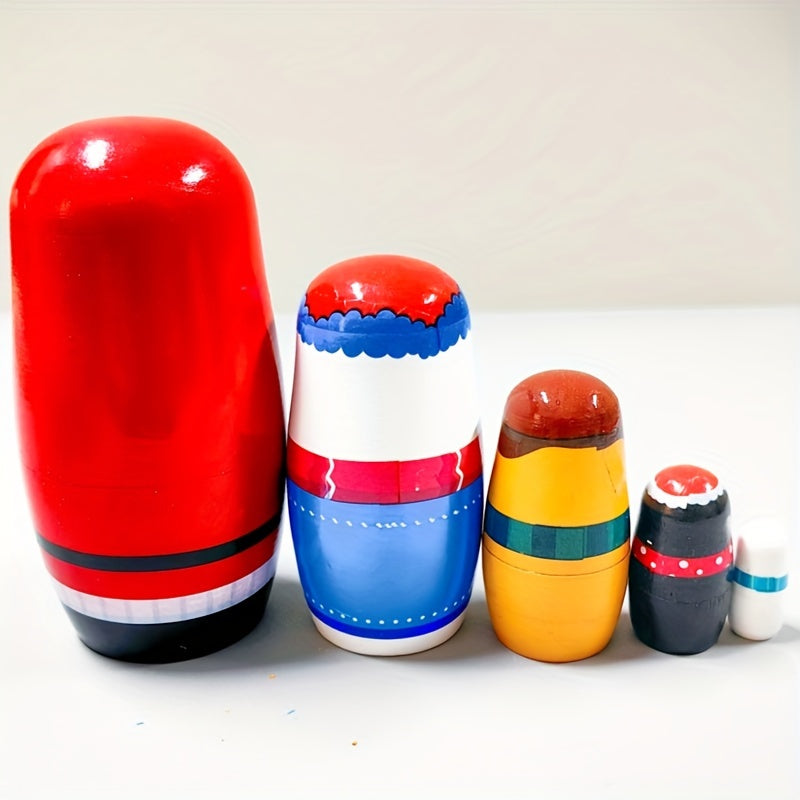 Деревянный набор матрешек, идеально подходит для детей в возрасте 3-6 лет, батарейки не нужны. Отличный подарок на праздники.