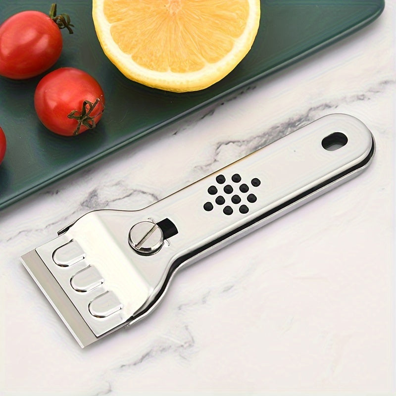 Versatile Stainless Steel Cleaning Shovel for Appliances with Razor Blade Scraper
